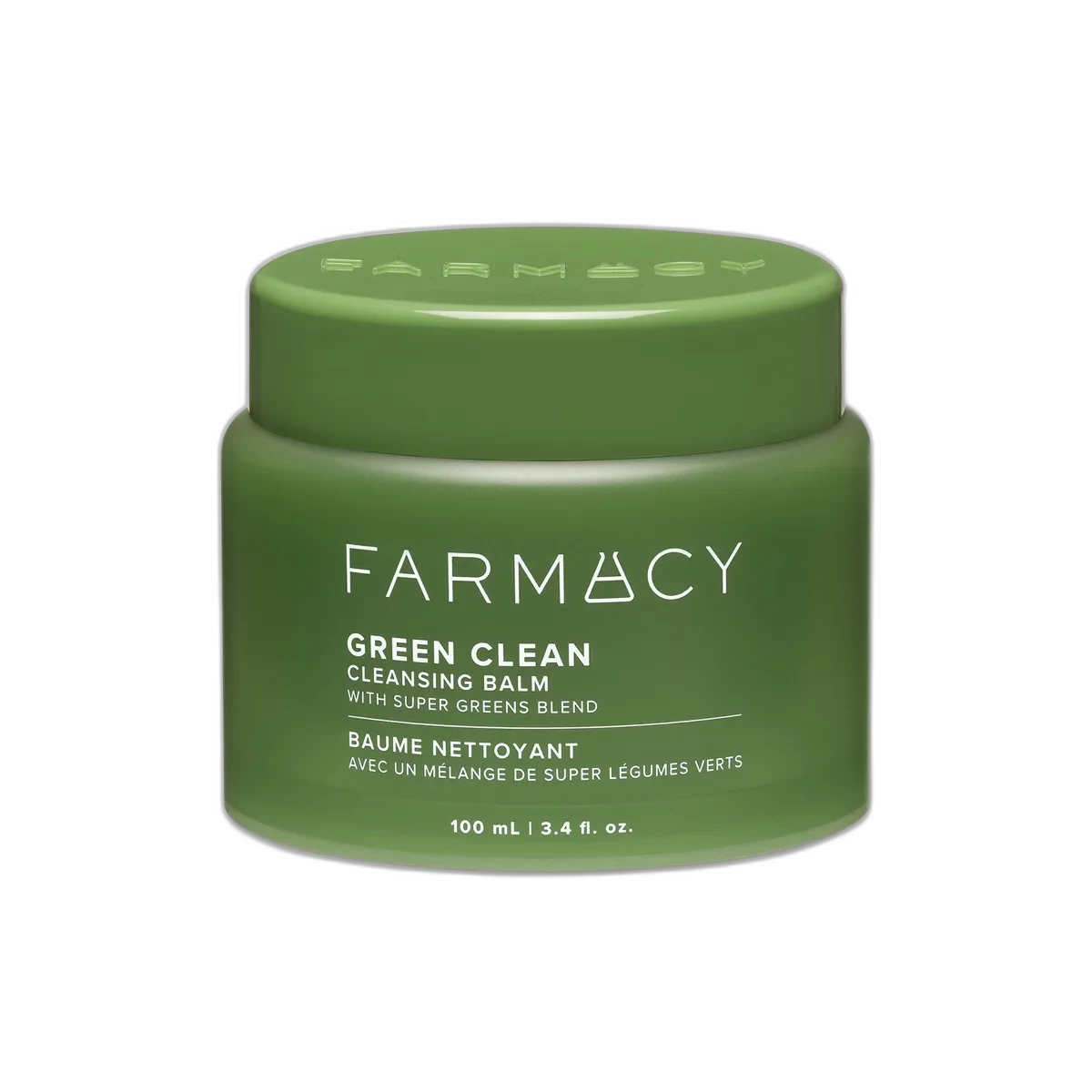 Farmacy Green Clean Makeup Removing Cleansing Balm in signature green jar with white lid