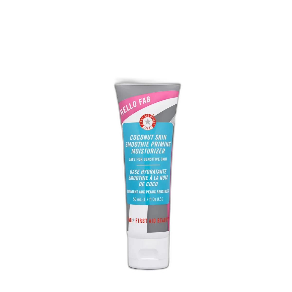 First Aid Beauty Coconut Skin Smoothie Priming Moisturizer in a white squeeze tube