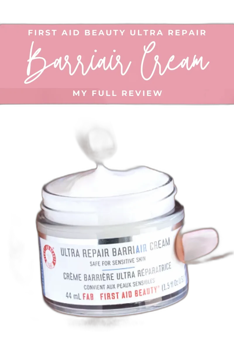 First Aid Beauty Ultra Repair Barriair Cream in a white tube with whipped cream-like texture shown