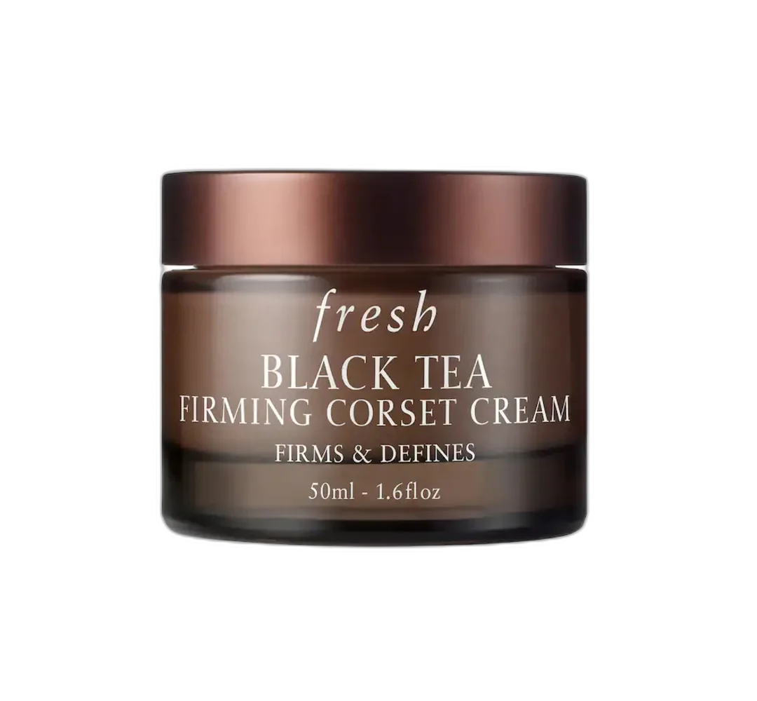 Fresh Black Tea Corset Cream Firming Moisturizer dark glass jar with bronze lid