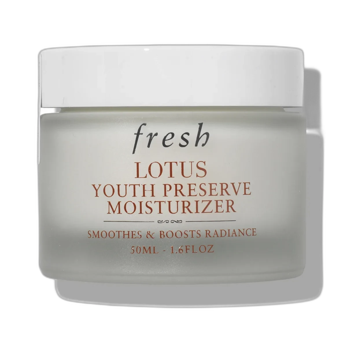 Fresh Lotus Youth Preserve Moisturizer frosted glass jar with pale green lid