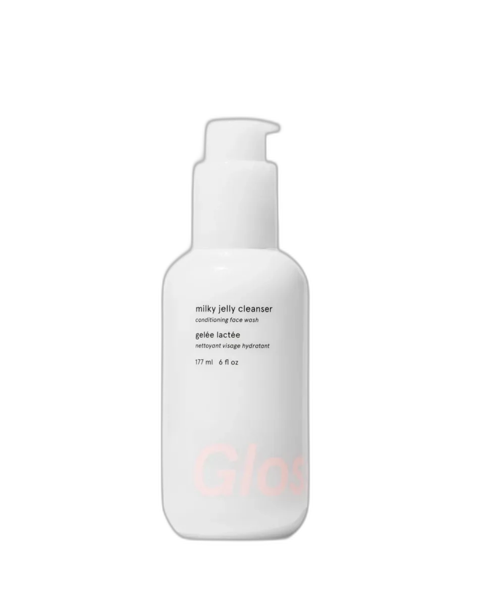 Glossier Milky Jelly Cleanser gentle gel face wash in a squeeze tube
