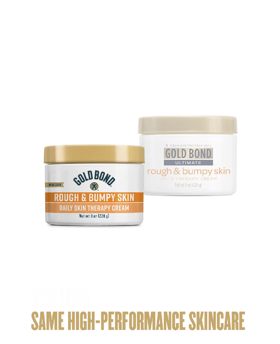 Gold Bond Rough & Bumpy Daily Skin Therapy Cream 8 oz jar with orange and white branding
