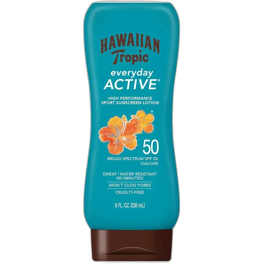 Hawaiian Tropic Island Sport Sunscreen Lotion SPF 50 bottle with broad-spectrum
