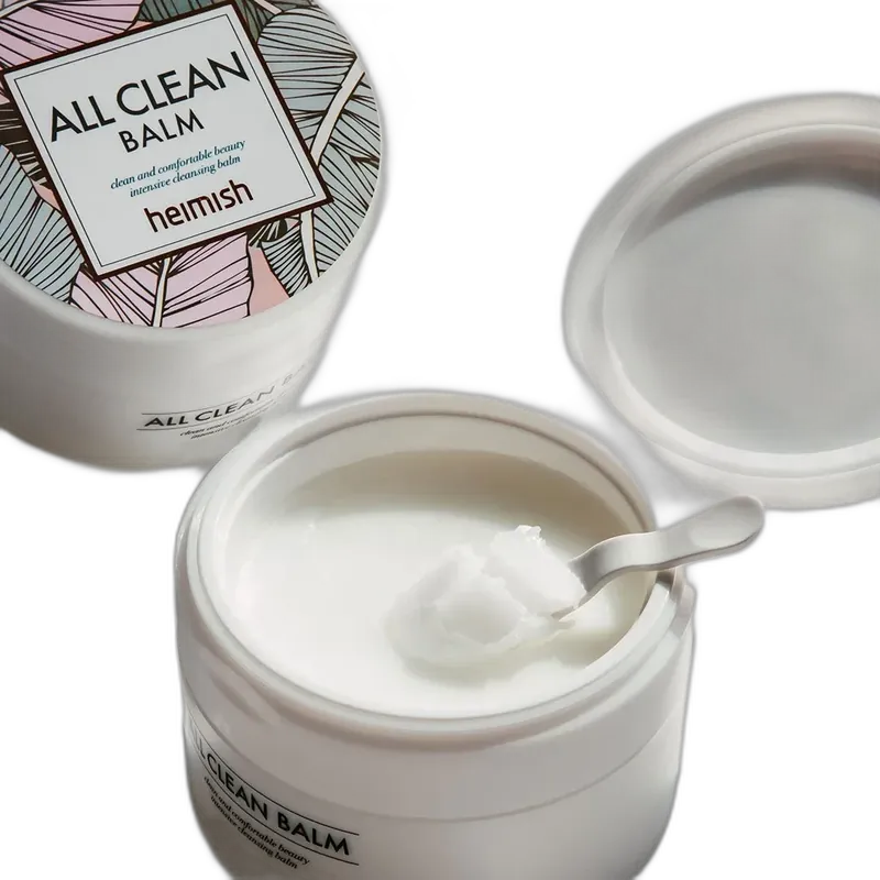 Heimish All Clean Balm Cleansing Balm in a frosted jar with included spatula