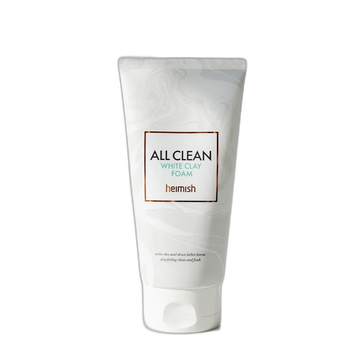 Heimish All Clean White Clay Foam cleanser in white tube with minimalist design