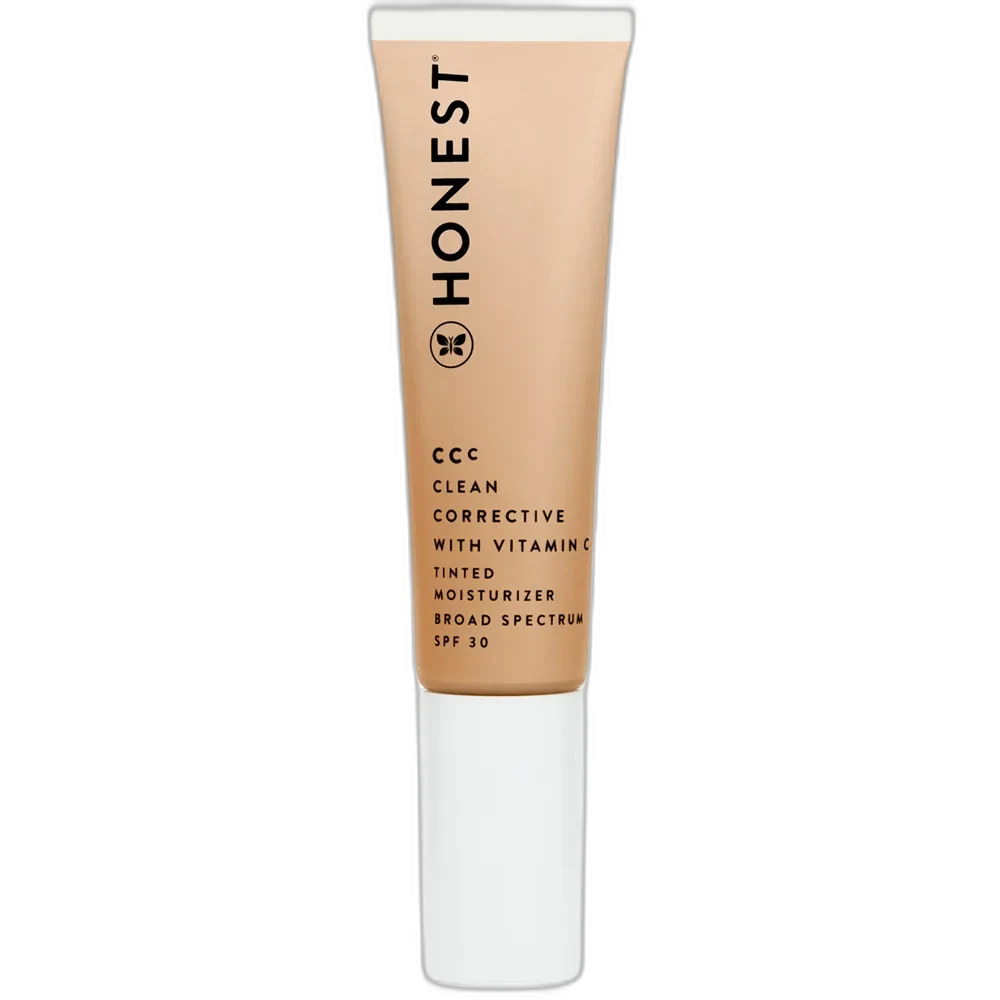 Honest Beauty CCC Clean Corrective with Vitamin C Tinted Moisturizer SPF 30 in a white tube