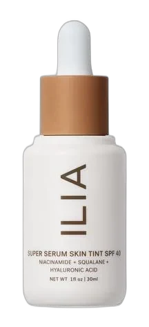 Ilia Super Serum Skin Tint SPF 40 frosted glass bottle