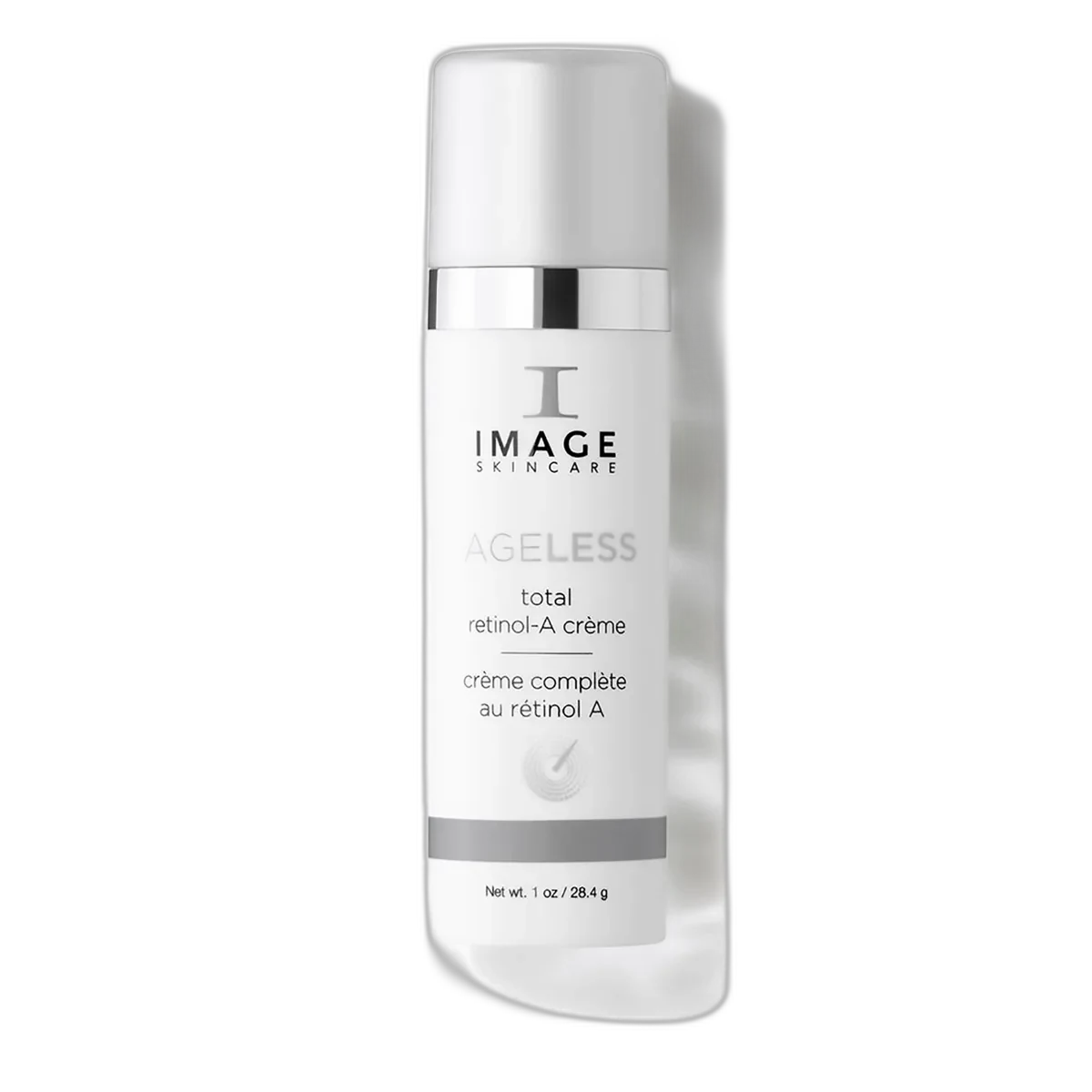 Image Skincare Ageless Total Retinol-A Crème in a white tube with gold and orange Ageless branding