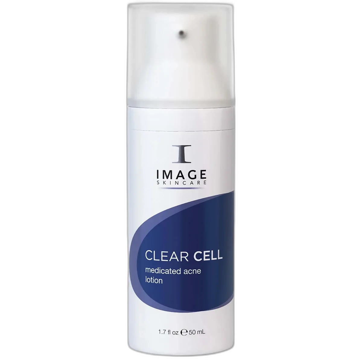 Image Skincare Clear Cell Medicated Acne Lotion in a white tube with green Clear Cell branding