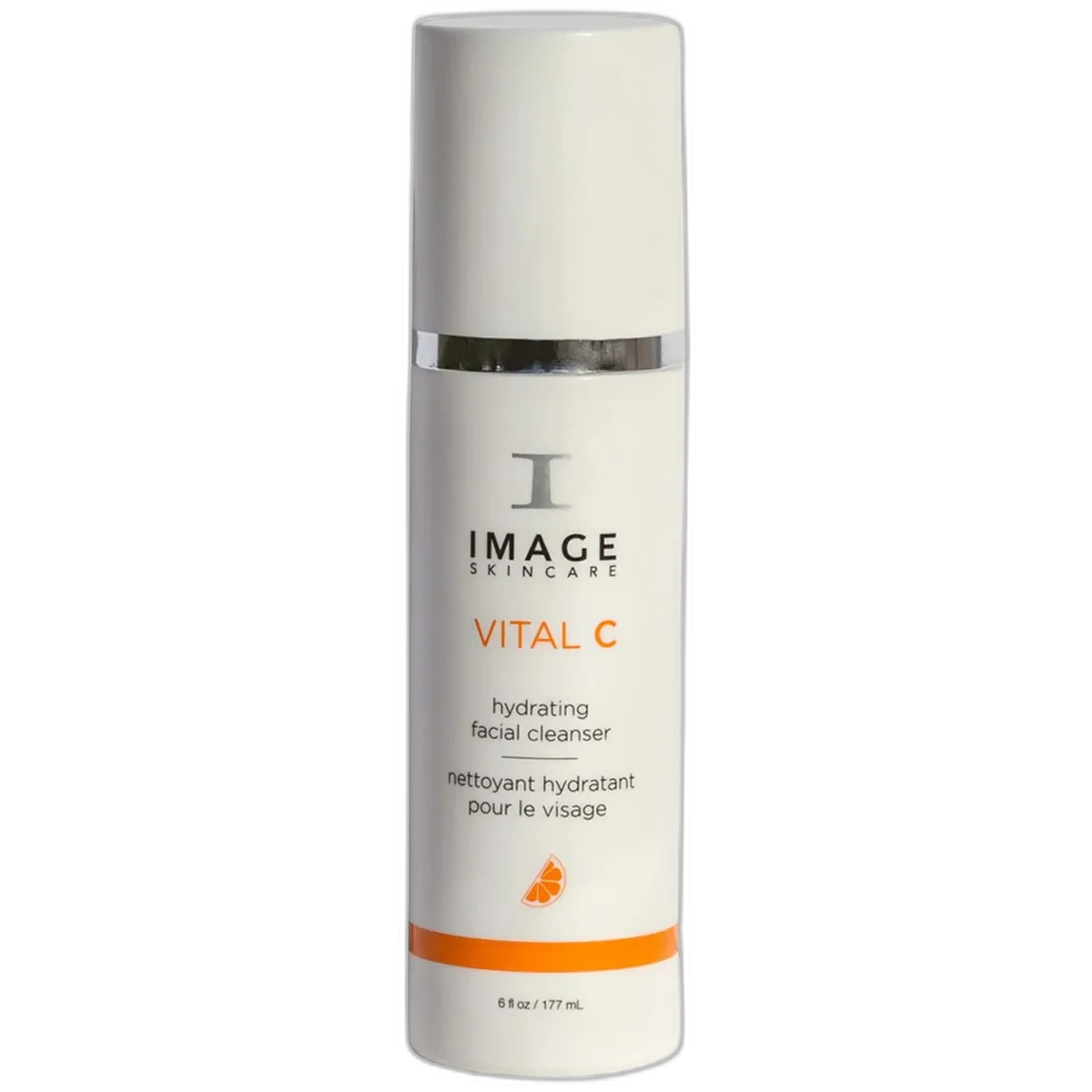 Image Skincare Vital C Hydrating Facial Cleanser in a white bottle with orange Vital C