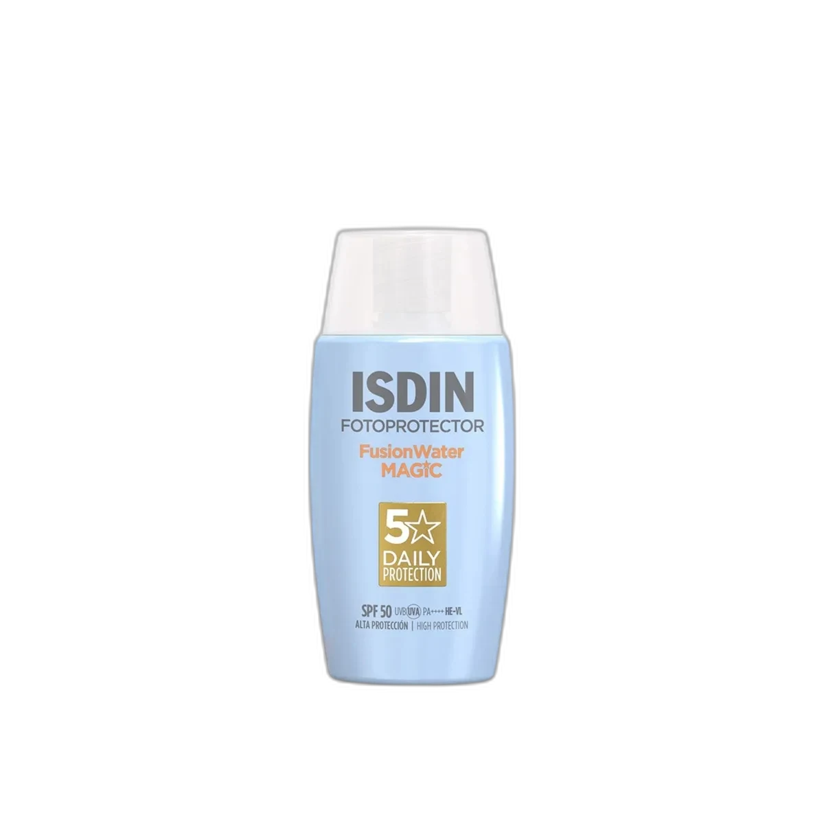 ISDIN Fotoprotector Fusion Water SPF 50 sunscreen bottle