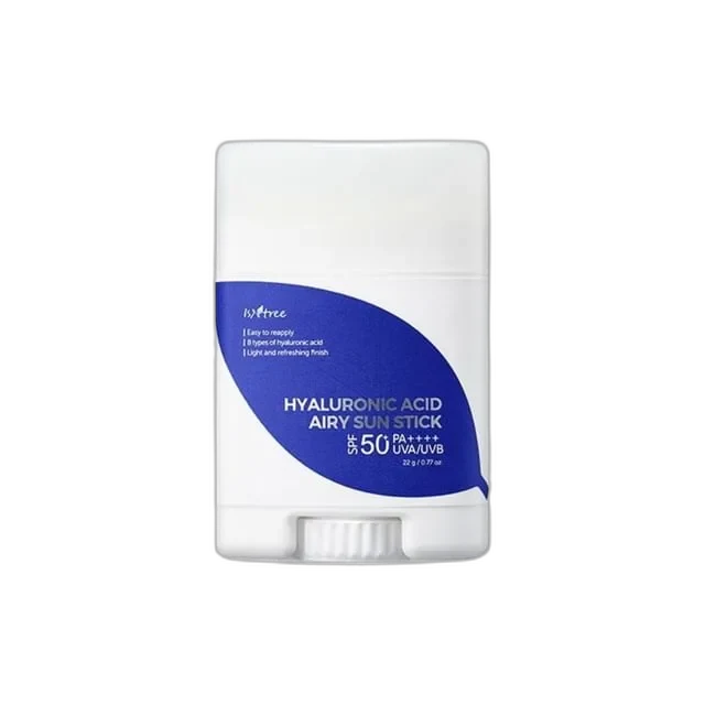 Isntree Hyaluronic Acid Airy Sun Stick SPF 50+ 22g twist-up tube on white background