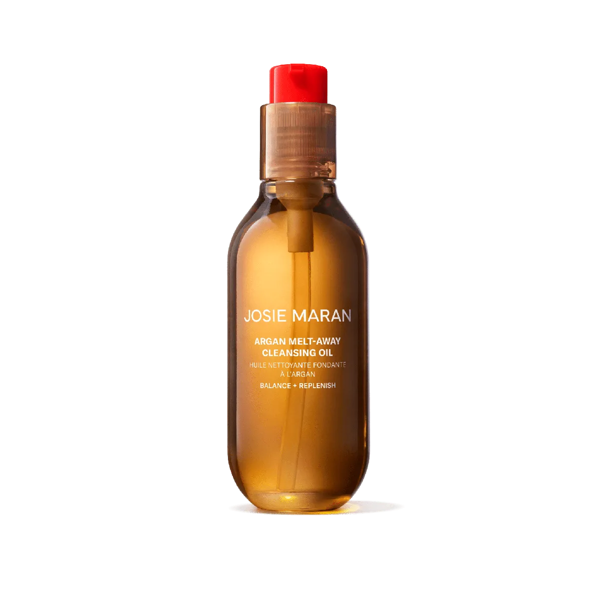 Josie Maran Argan Cleansing Oil glass bottle with pump dispenser