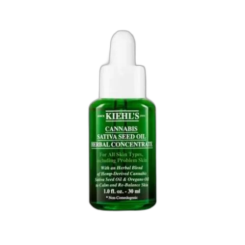 Kiehl's Cannabis Sativa Seed Oil Herbal Concentrate amber dropper bottle
