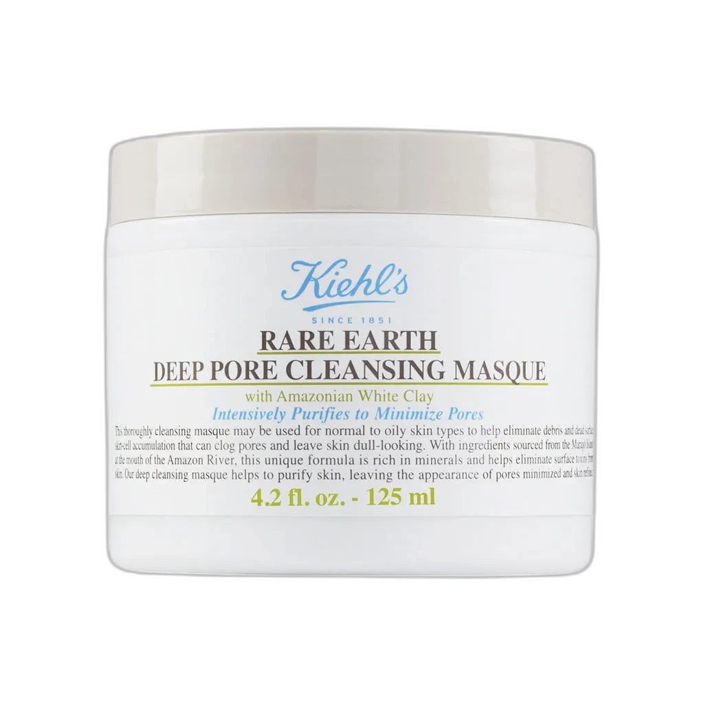 Kiehl's Rare Earth Deep Pore Minimizing Cleansing Clay Mask white jar