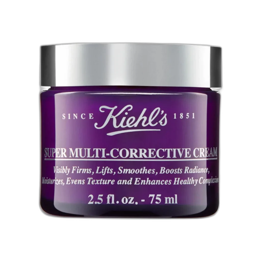 Kiehl's Super Multi-Corrective Anti-Aging Cream in a white jar with the signature Kiehl's label