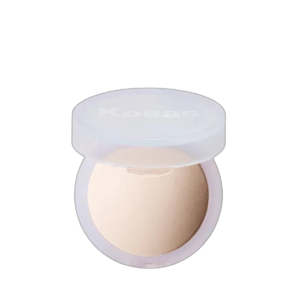 Kosas Cloud Set Setting Powder compact open showing finely milled baked powder in a sleek round case