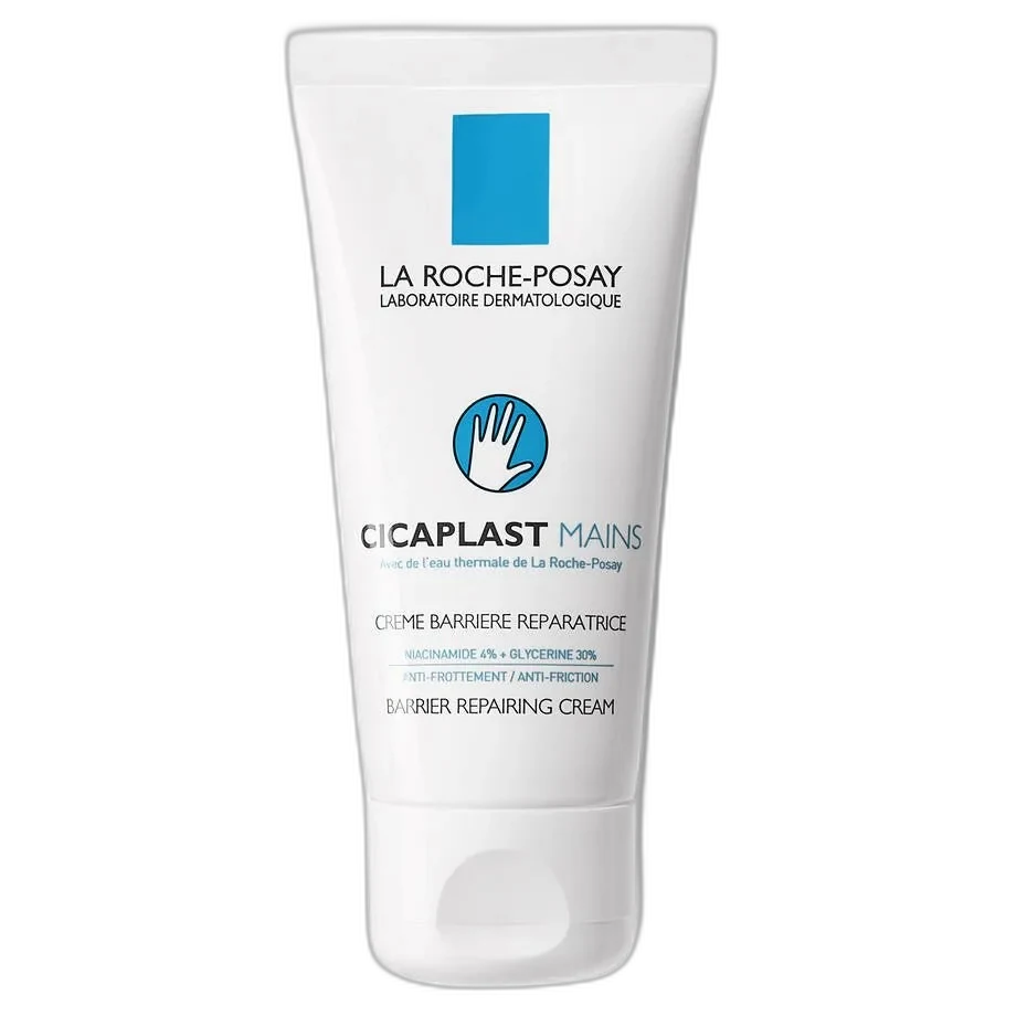 La Roche-Posay Cicaplast Mains Barrier Repairing Hand Cream white tube