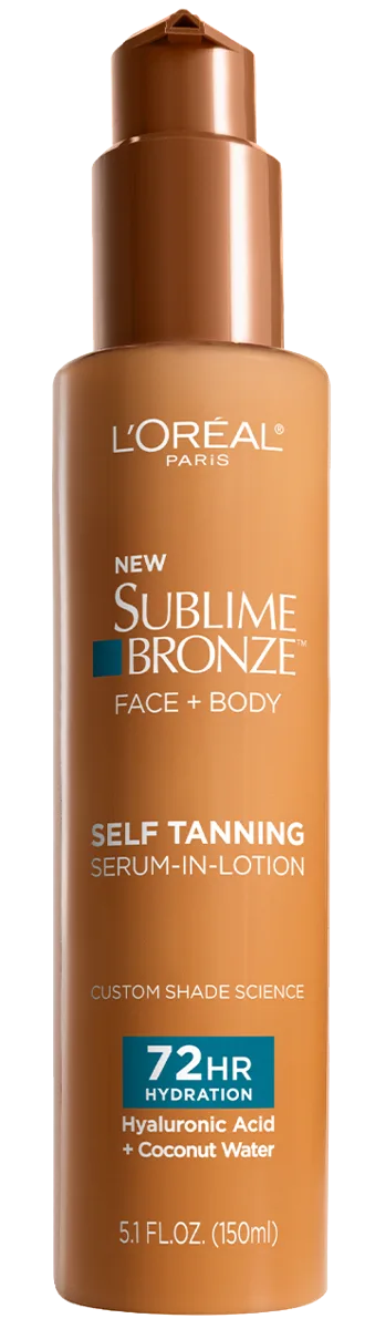 L'Oréal Paris Sublime Bronze Self-Tanning Serum in a bronze-colored squeeze tube