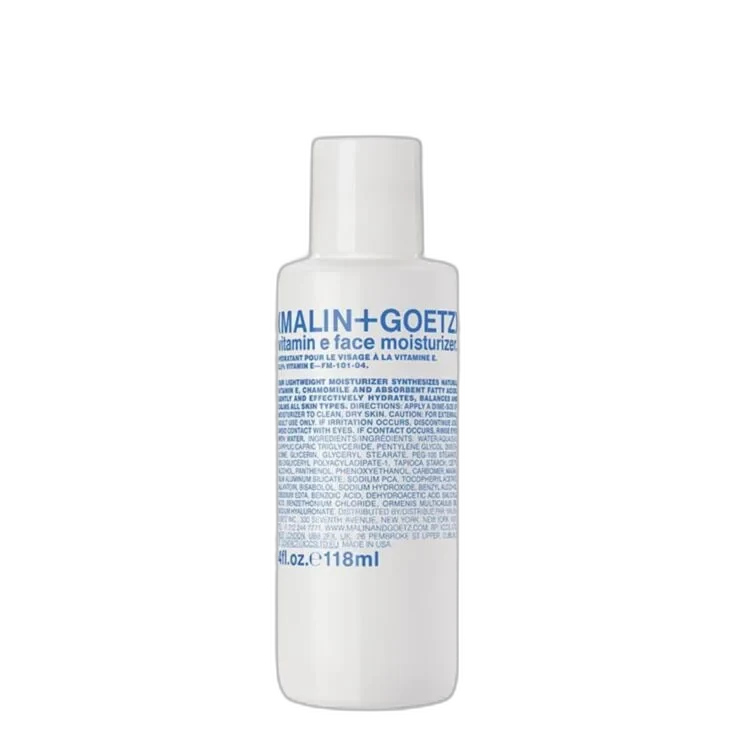 Malin + Goetz Vitamin E Face Moisturizer 4 oz white pump bottle