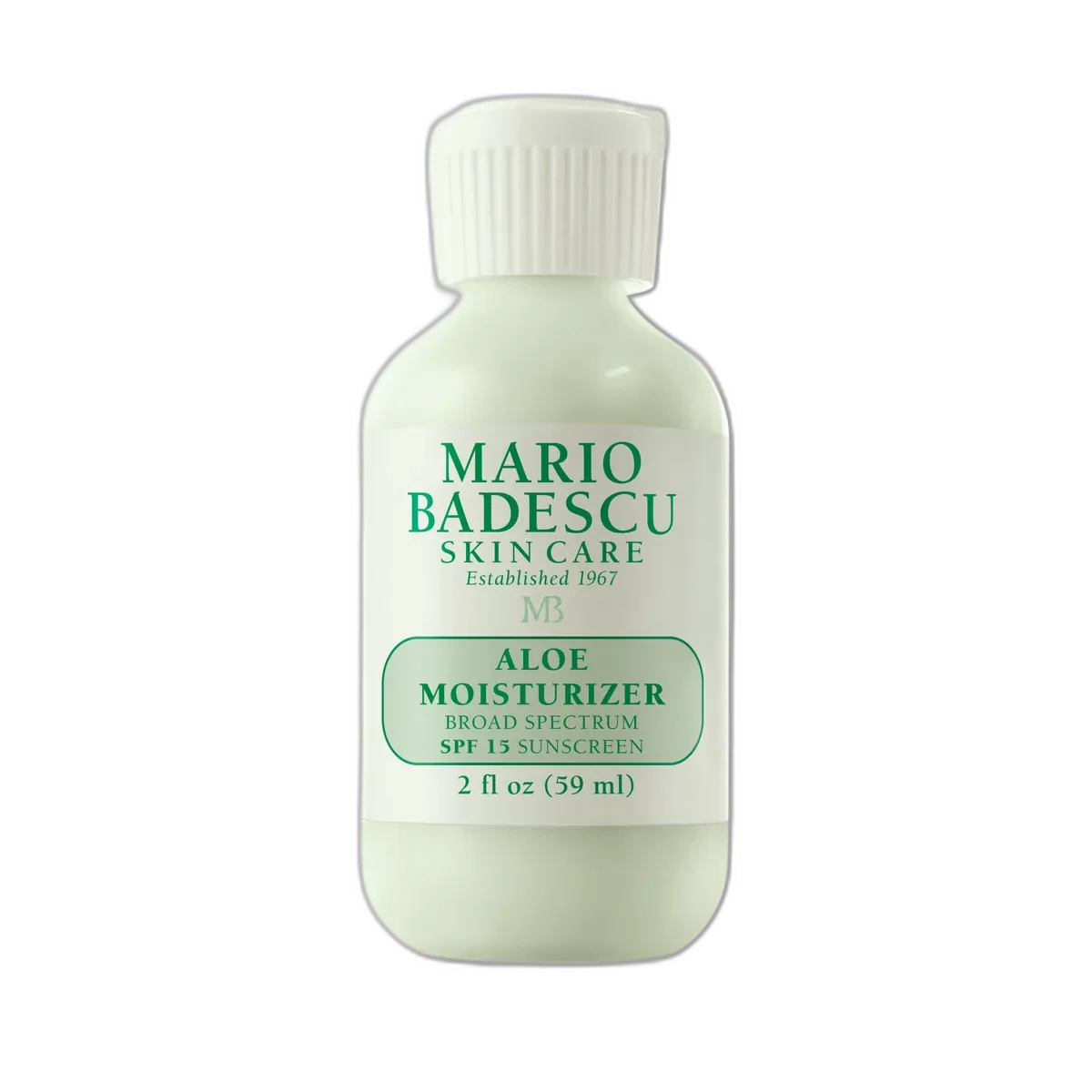 Mario Badescu Aloe Moisturizer SPF 15 in a white squeeze tube with green accents