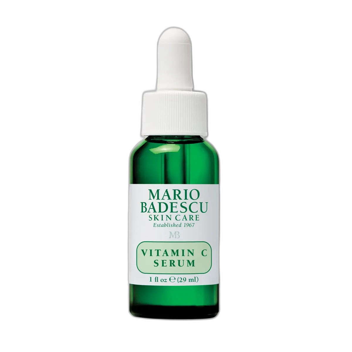 Mario Badescu Vitamin C Serum in a green glass dropper bottle