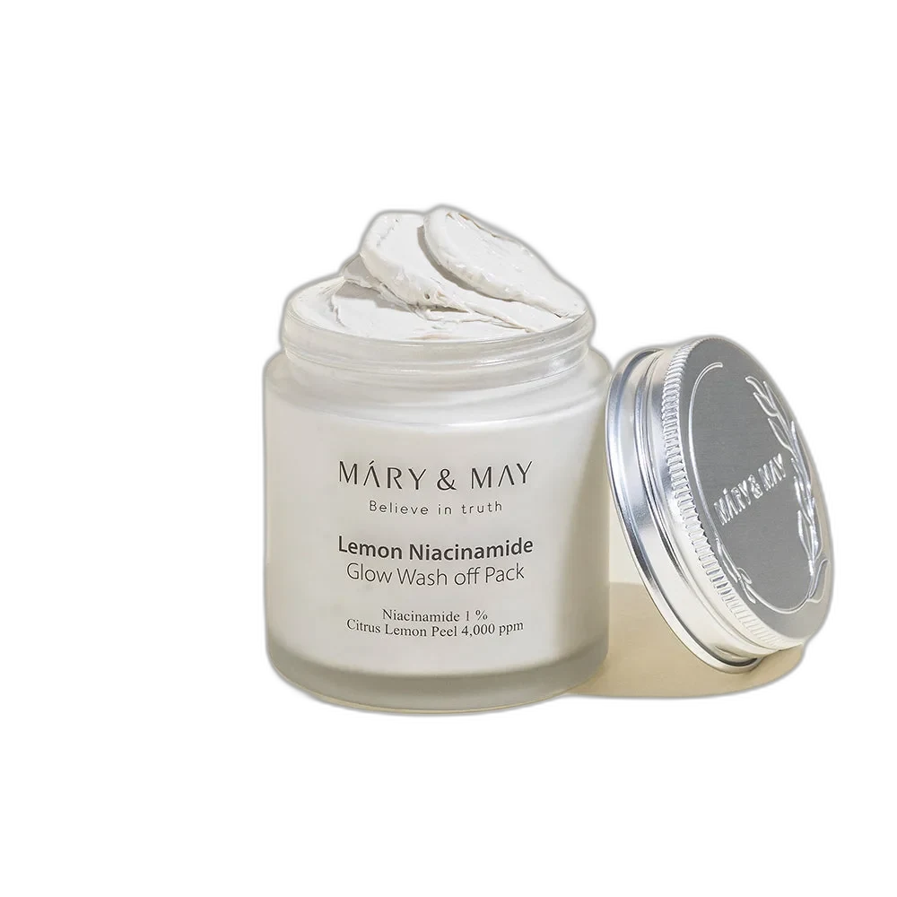Mary and May Lemon Niacinamide Glow Wash Off Pack 125g yellow clay mask tub