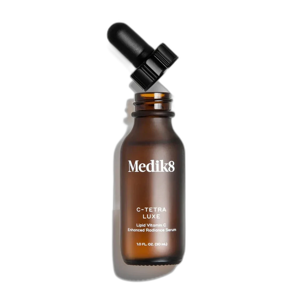 Medik8 C-Tetra Luxe Lipid Vitamin C Enhanced Radiance Serum amber dropper bottle