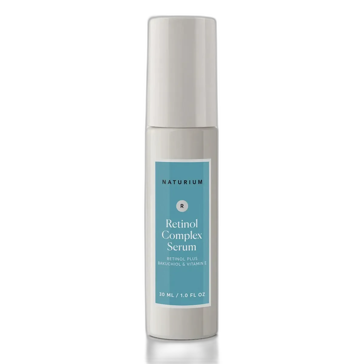 Naturium Retinol Complex Serum dropper bottle with minimalist white and green label