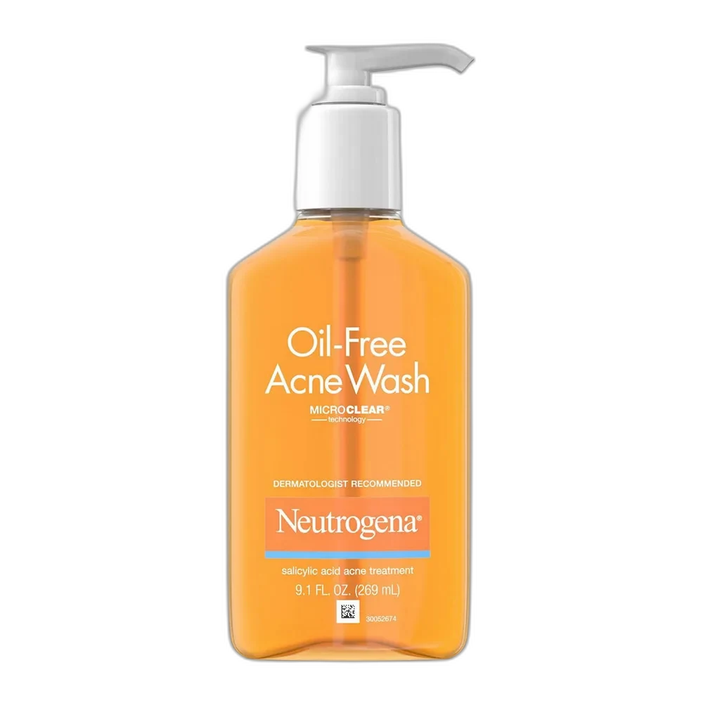 Neutrogena Oil-Free Acne Wash with 2% Salicylic Acid, orange pump bottle