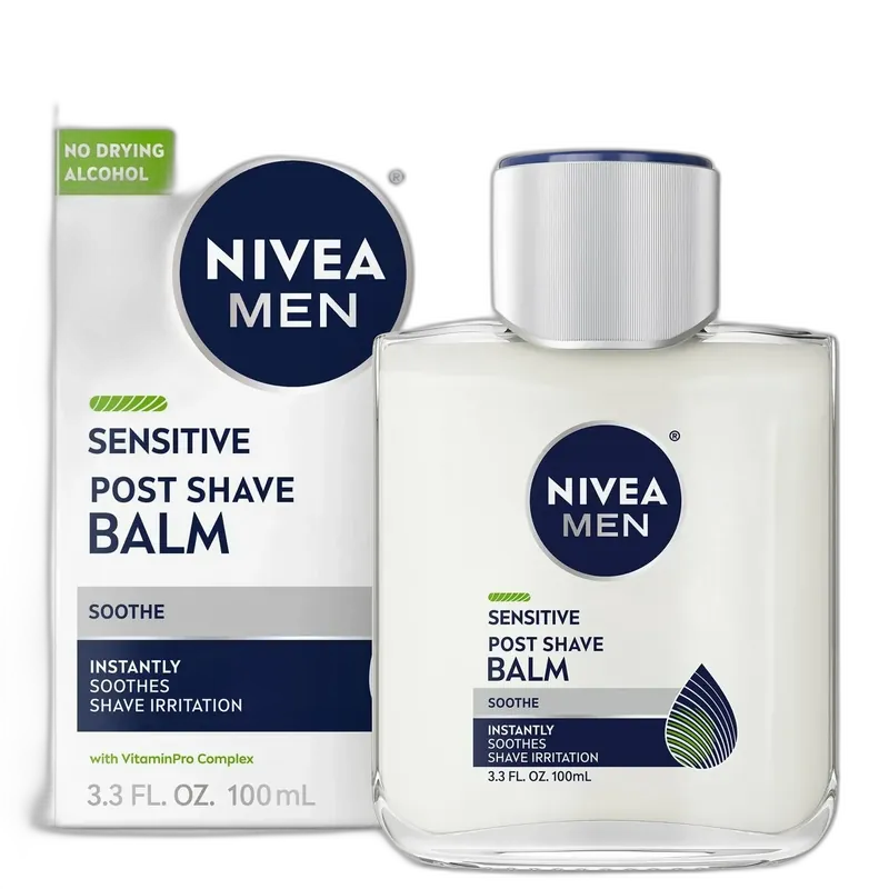 Nivea MEN Sensitive Post Shave Balm 3.3 fl oz white bottle with blue label