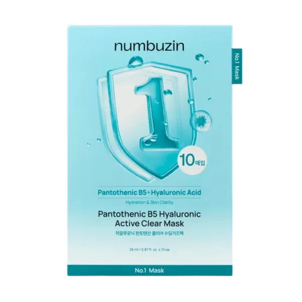 Numbuzin No. 1 Pantothenic B5 Hyaluronic Active Clear Mask sheet mask packaging