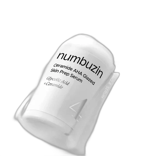 Numbuzin No. 4 Ceramide AHA Glazed Skin Prep Serum in a glass dropper bottle