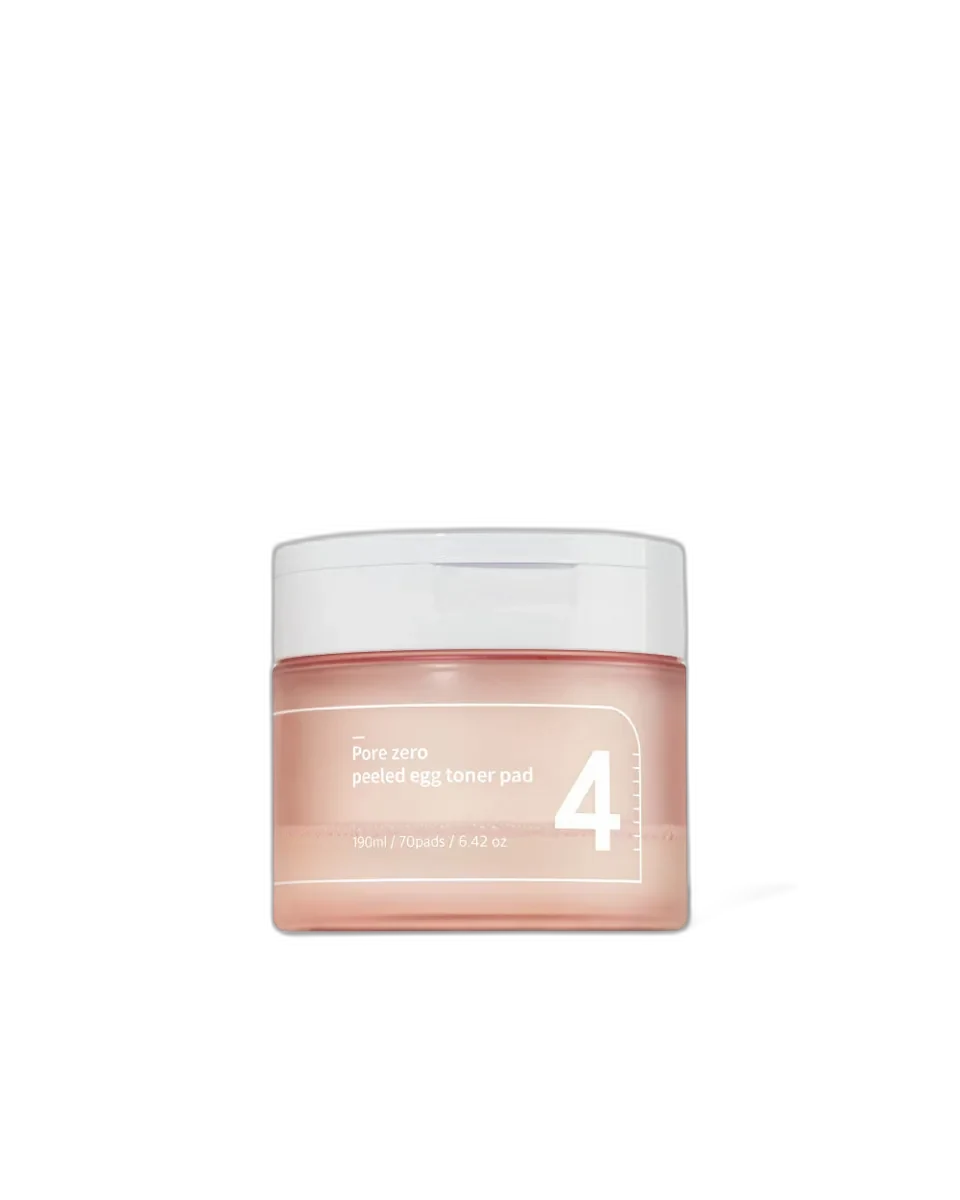 Numbuzin No. 4 Pore Zero Peeled Egg Toner Pad jar with 70 dual-sided exfoliating pads