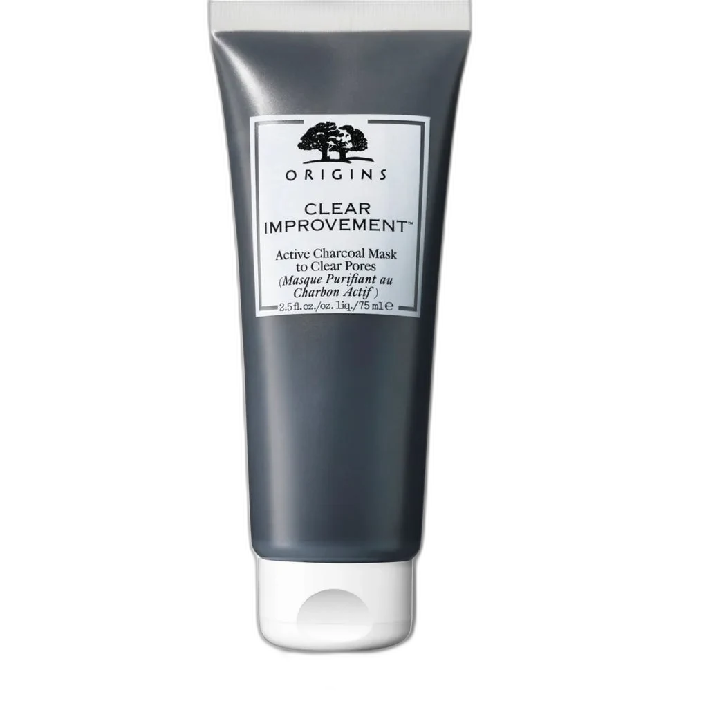 Origins Clear Improvement Active Charcoal Mask dark gray clay mask in a jar