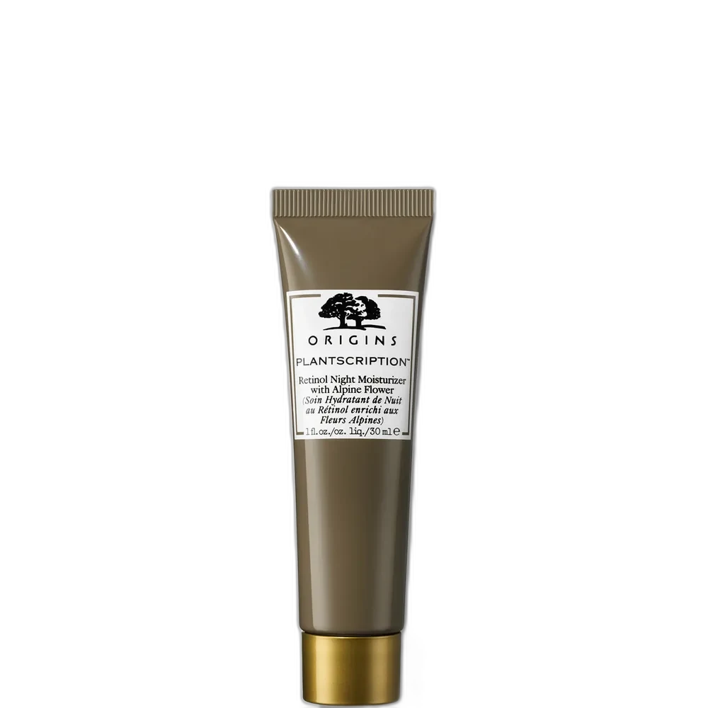 Origins Plantscription Retinol Night Moisturizer in a dark tube