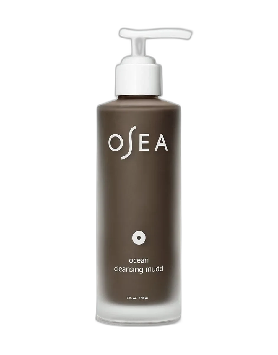 Osea Ocean Cleansing Mudd facial cleanser in a dark squeeze tube with ocean-inspired