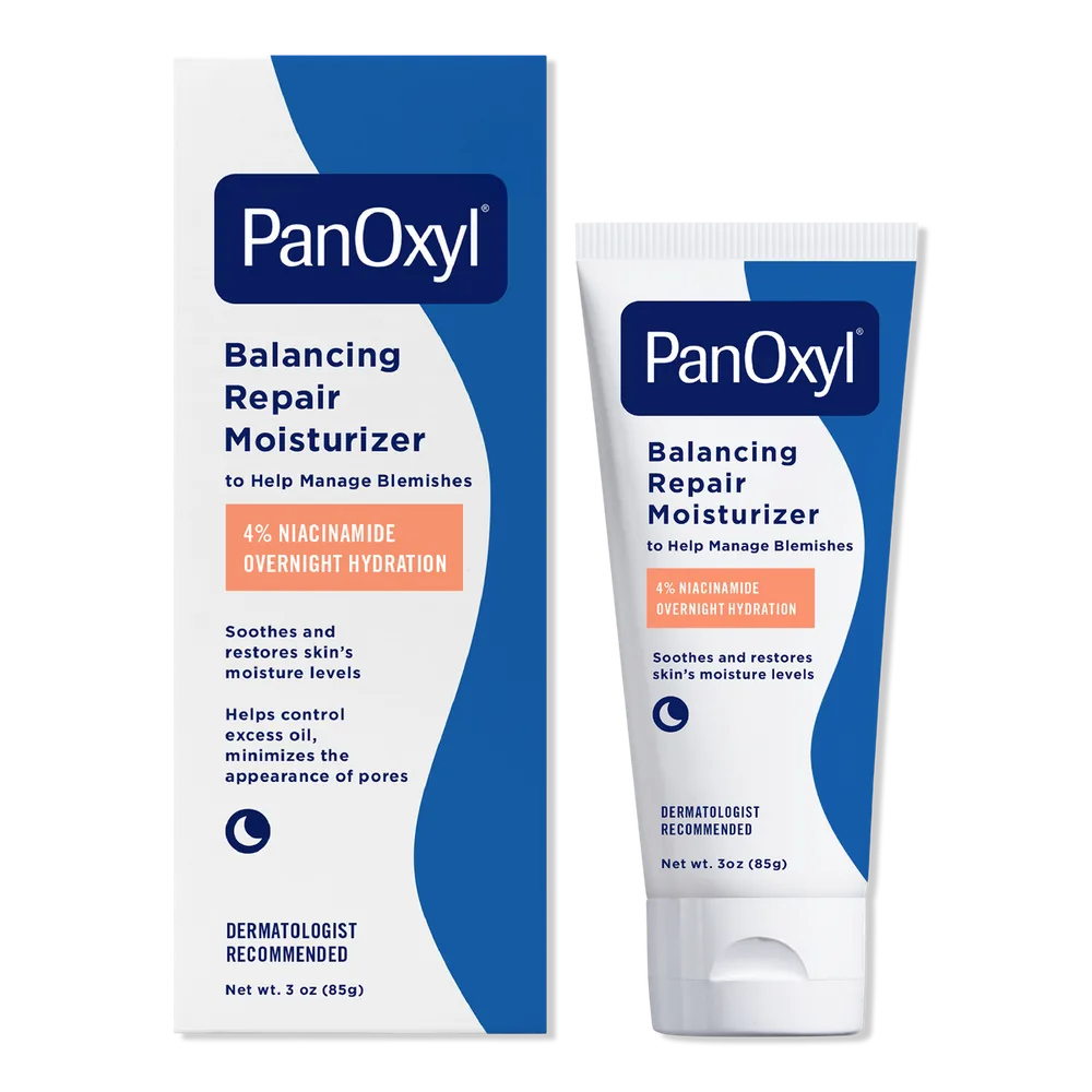 PanOxyl PM Acne Clearing Oil-Free Moisturizer white tube