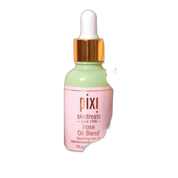Pixi Rose Oil Blend glass bottle with dropper cap botanical facial oil
