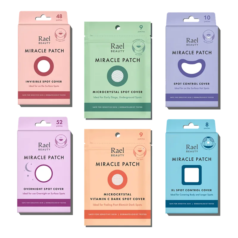 Rael Ultimate Pimple Patch Kit with all six patch variants