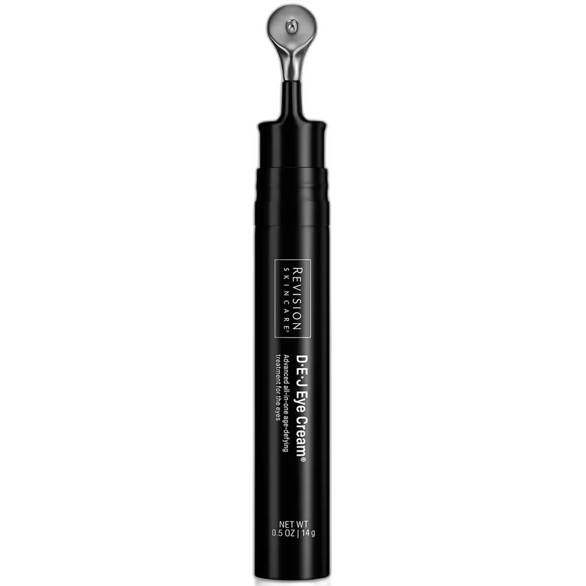 Revision Skincare D.E.J. Eye Cream in a white tube with metal applicator tip