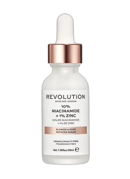 Revolution Skincare Niacinamide 10% + Zinc 1% Blemish & Pore Refining Serum 30ml glass dropper