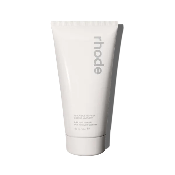 Rhode Pineapple Refresh PGA Daily Cleanser in a minimalist white squeeze tube