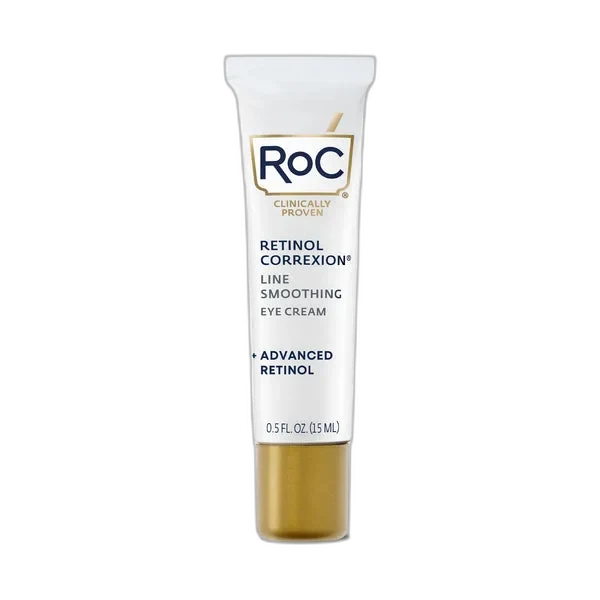 RoC Retinol Correxion Line Smoothing Eye Cream in a purple and gold tube