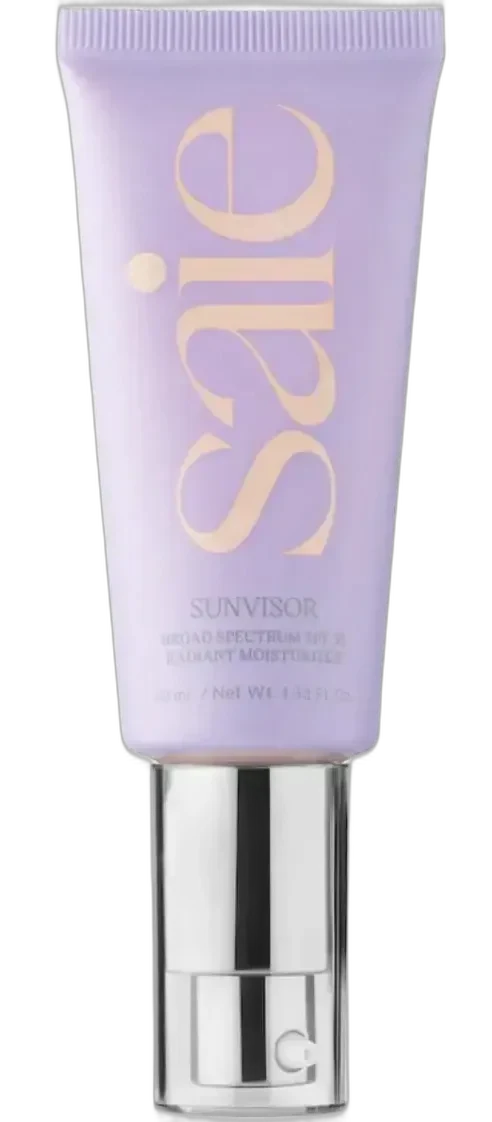 Saie Sunvisor Radiant Moisturizing Face Sunscreen SPF 35 tube with pump