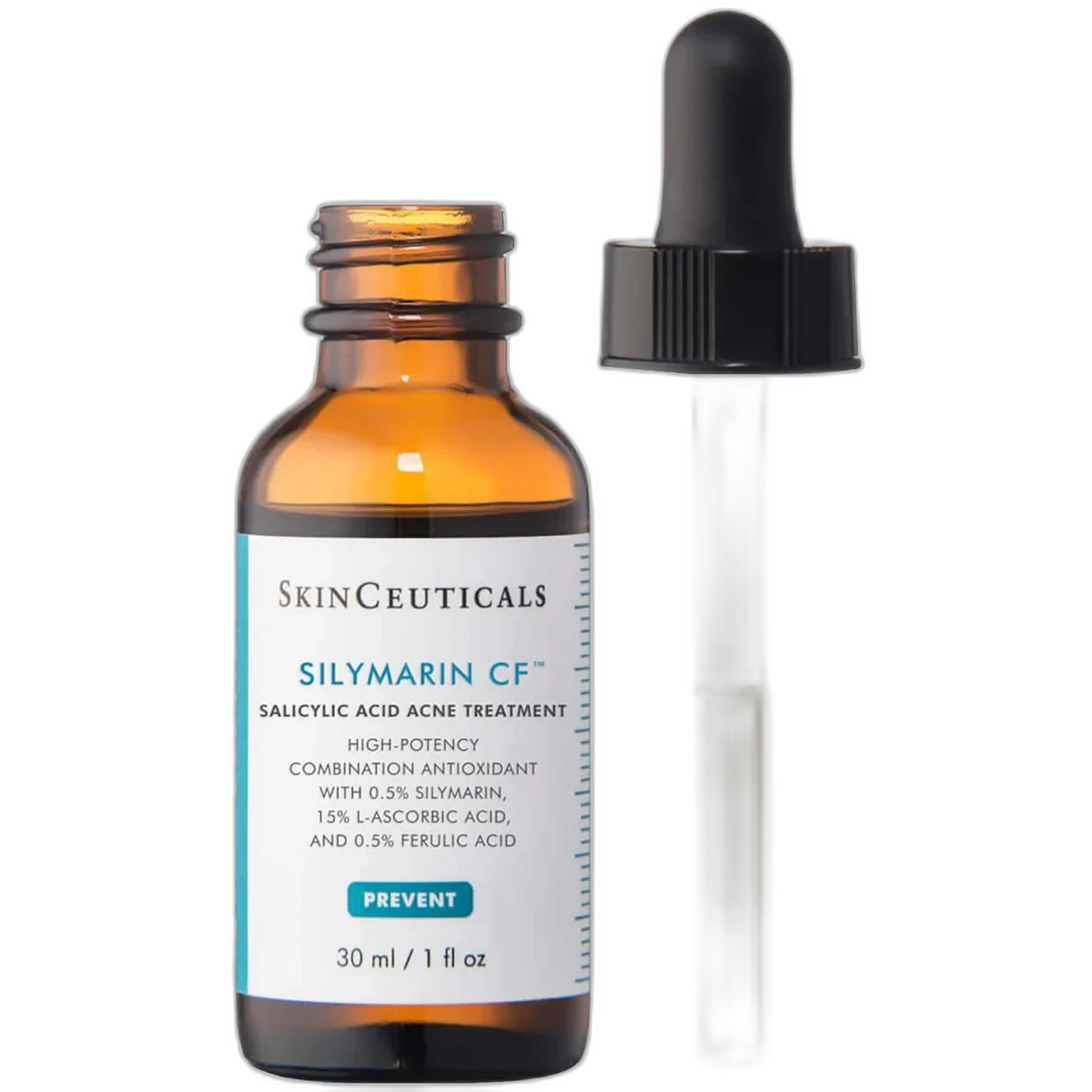 SkinCeuticals Silymarin CF 30ml amber glass dropper bottle