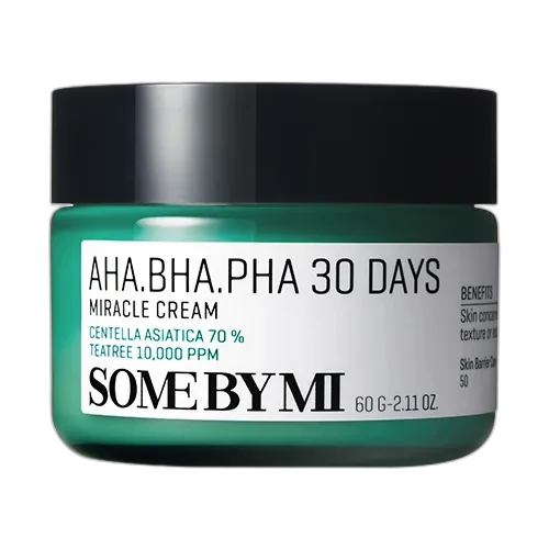 Some By Mi AHA BHA PHA 30 Days Miracle Cream green and white jar