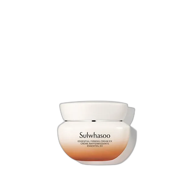 Sulwhasoo Essential Comfort Moisturizing Cream in an elegant gold-accented glass jar
