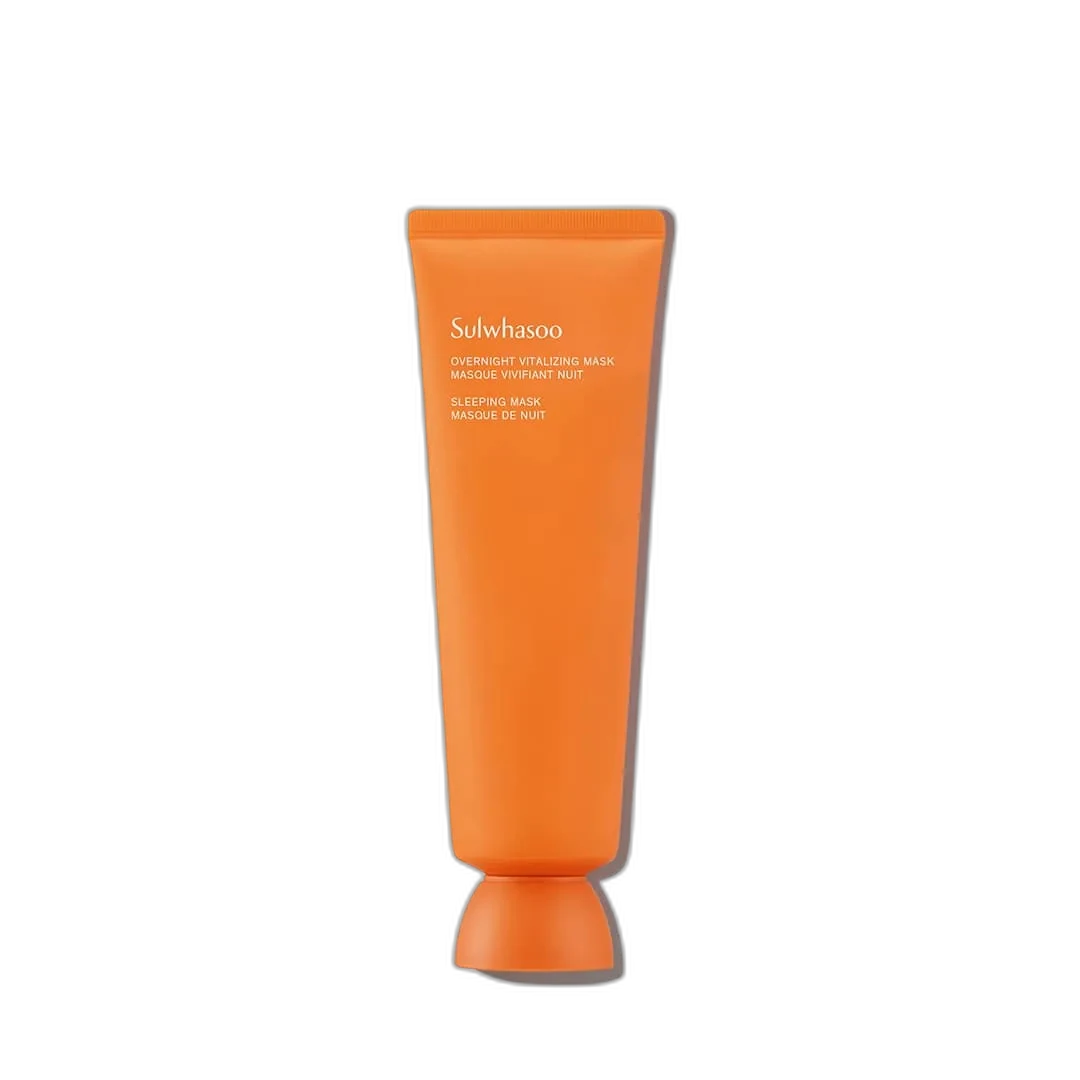 Sulwhasoo Overnight Vitalizing Mask in frosted glass jar with gold accent